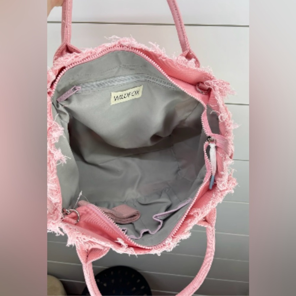 Wildfox Pink Distressed Patchwork Tote Bag- New with Tags. - Picture 6 of 7